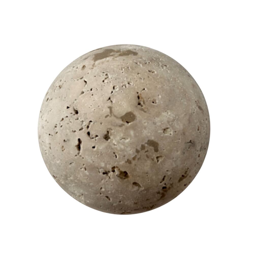 Natural Marble Stone Decorative Orb Sphere Heavy Beige Cream Accent NWOT